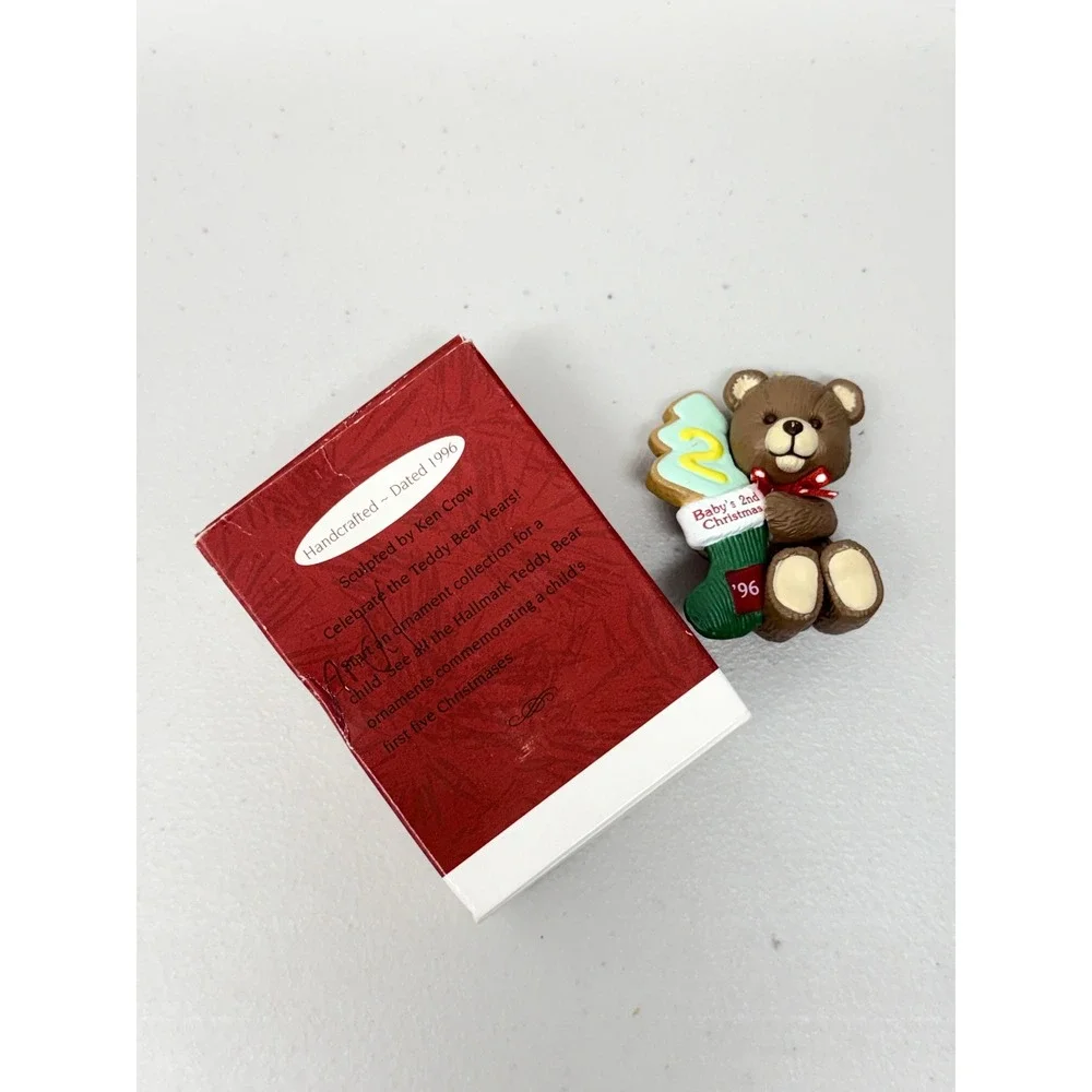 Hallmark Keepsake Ornament 1996 Babys 2nd Christmas Teddy Bear Collectable